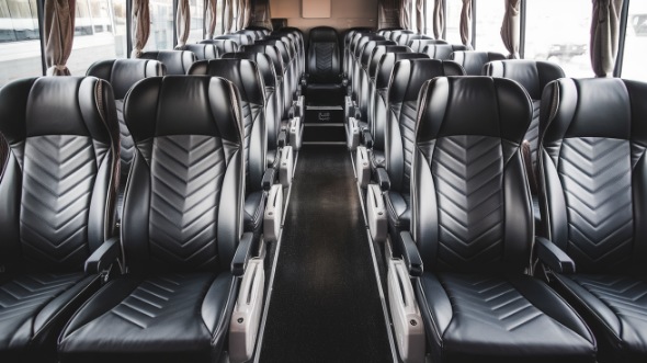 50 passenger charter bus inside baytown