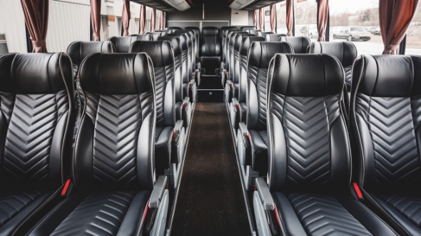 54 passenger charter bus inside friendswood