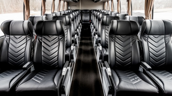 55 passenger charter bus inside baytown