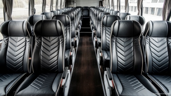 56 passenger charter bus inside baytown