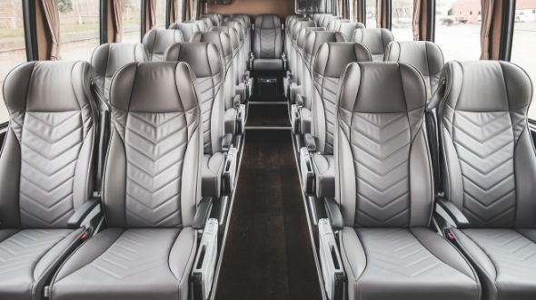 56 passenger charter bus interior view