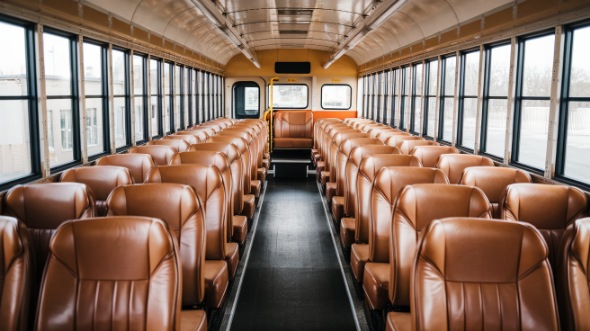 conroe school bus rental interior